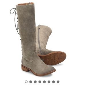 Sofft Lace Up Back, Grey Suede Boots Size 7.5